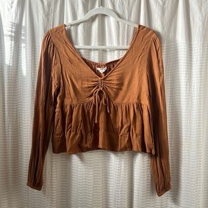 Dainty burnt orange long sleeve blouse